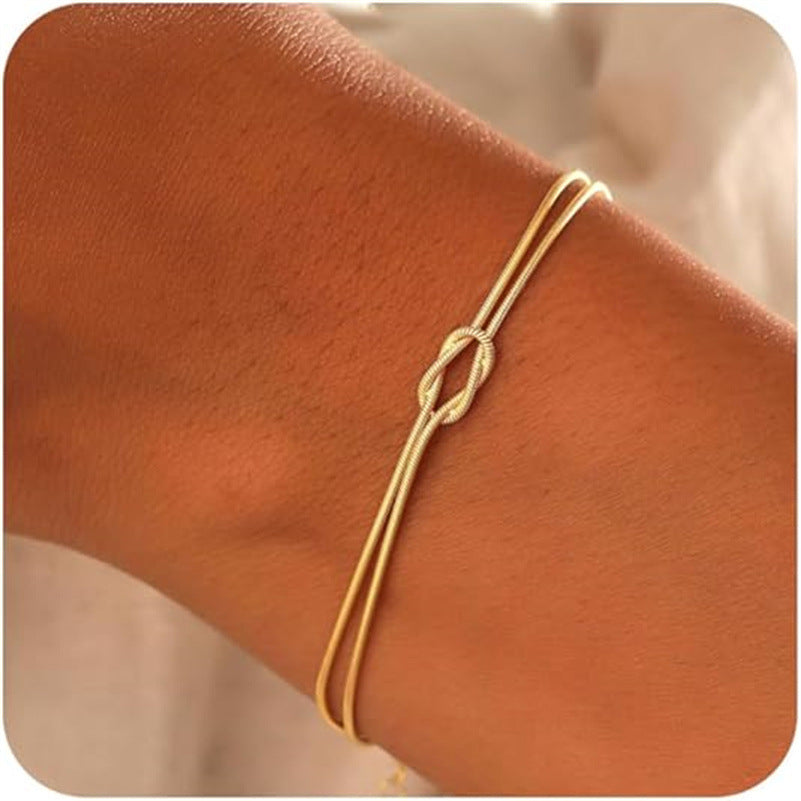 Connected Hearts Knot Bracelet