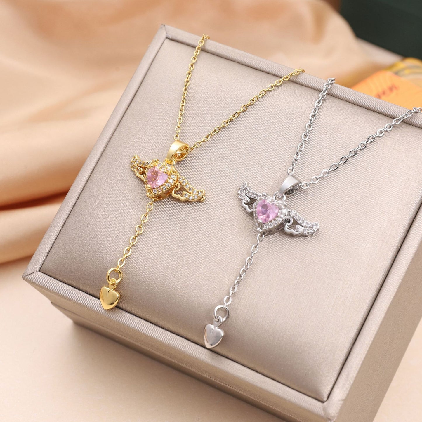 Cupid's Heart Crystal Necklace