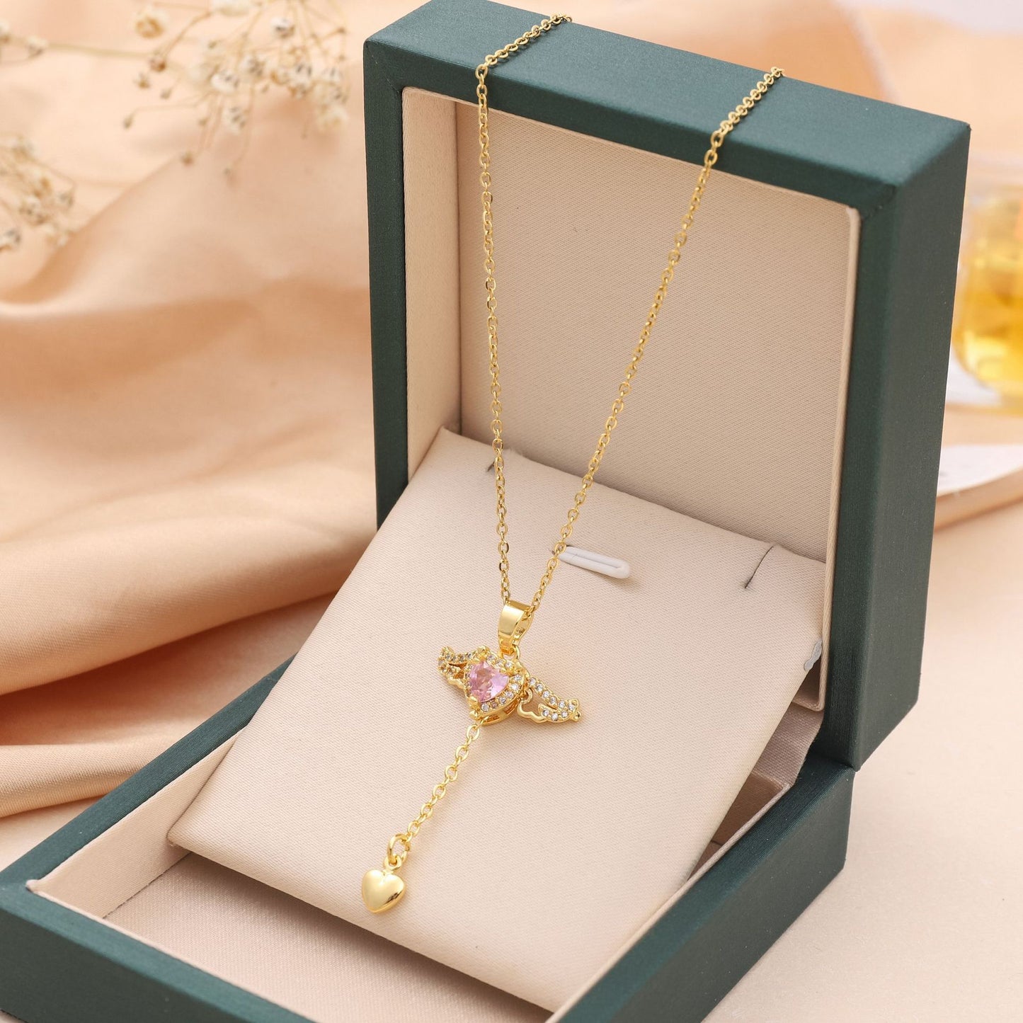 Cupid's Heart Crystal Necklace
