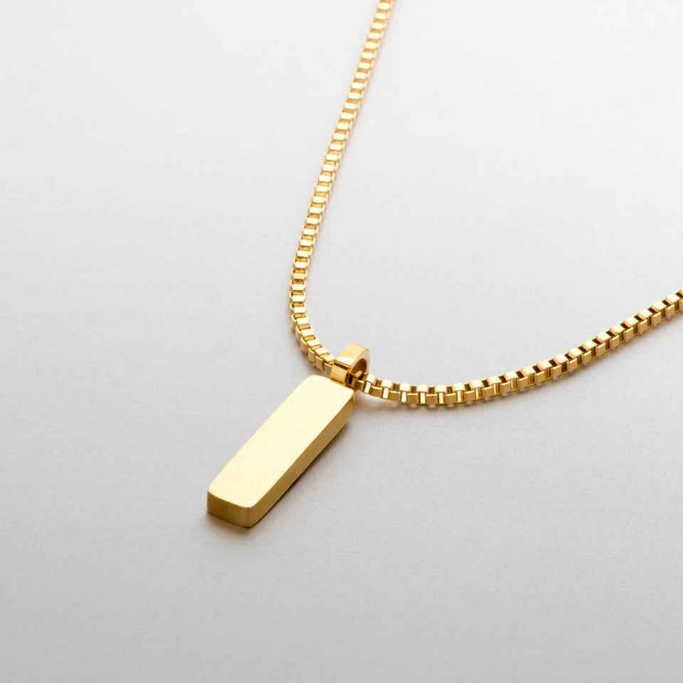 Minimalist Gold Box Chain Necklace Men - Elegant and Contemporary Design