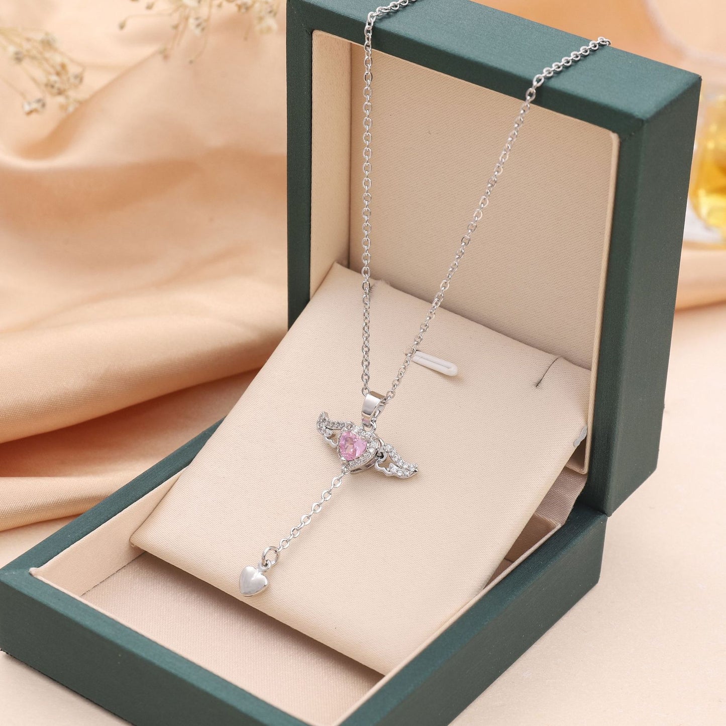 Cupid's Heart Crystal Necklace