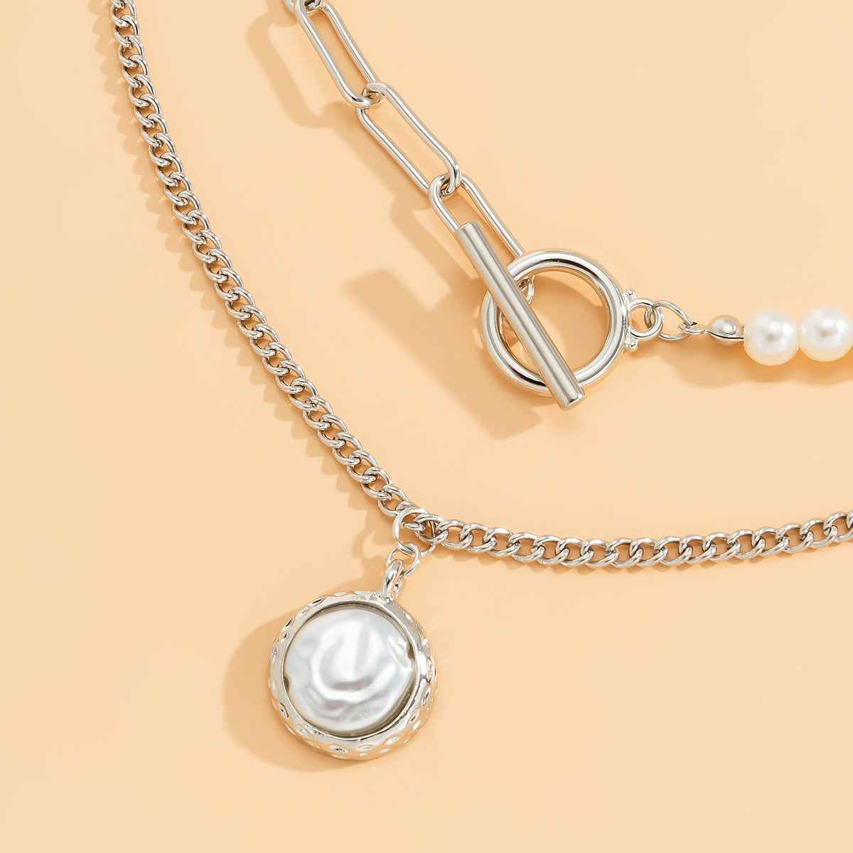 Élodie Pearl Layer Necklace - Elegant Multi-Layered Design for Timeless Style