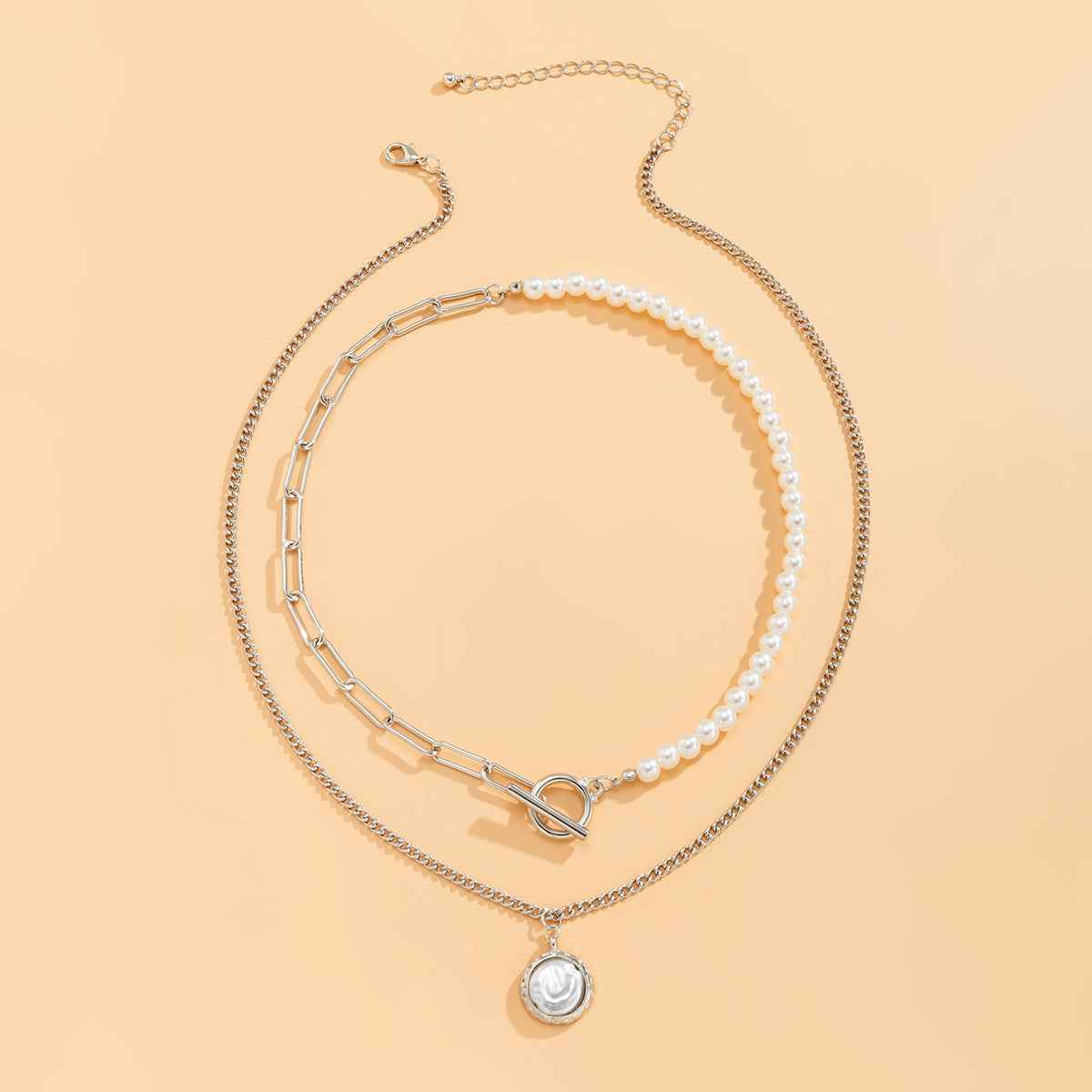 Élodie Pearl Layer Necklace - Elegant Multi-Layered Design for Timeless Style
