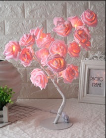 Compact and stylish plastic Rose LED tree lamp for indoor use.