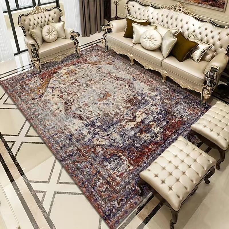 Soft and plush bohemian rug with vibrant colors, perfect for modern and vintage decor.