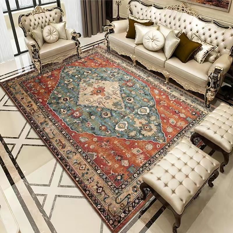 Cozy vintage-style rug with non-slip backing, adding charm to your home décor.