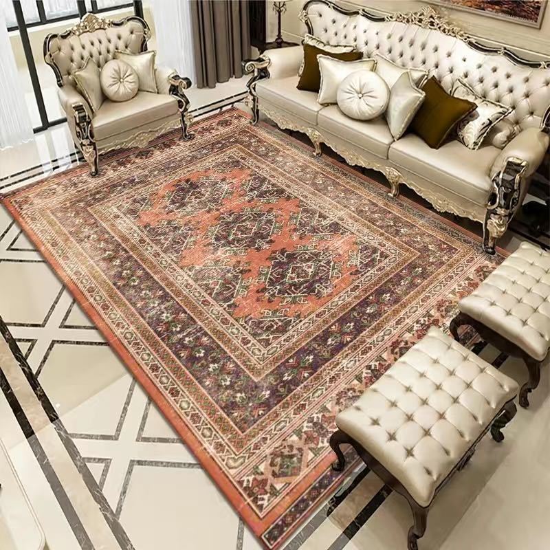 Elegant vintage bohemian rug with vibrant design and plush texture for comfort.