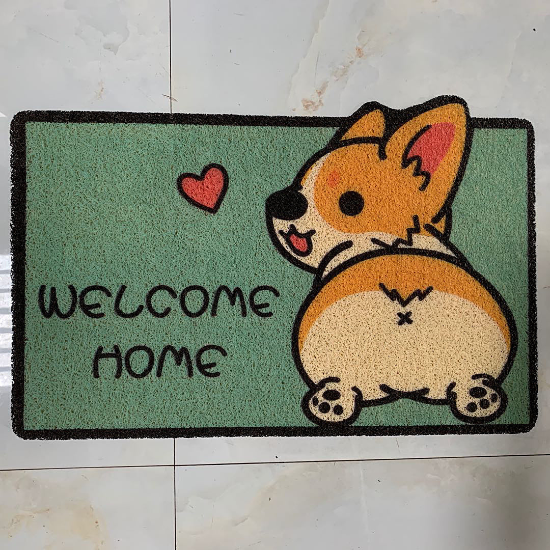 Charming cartoon poodle design on a durable, non-slip carpet, great for a stylish and cozy addition to kids' rooms or bathrooms.