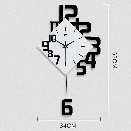 Modern decorative wall clock with a creative number arrangement, ideal for stylish homes.