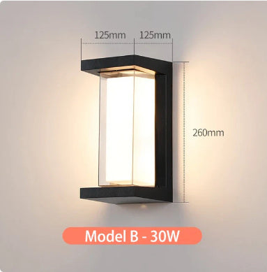 LED outdoor wall lamp for security lighting and ambiance.