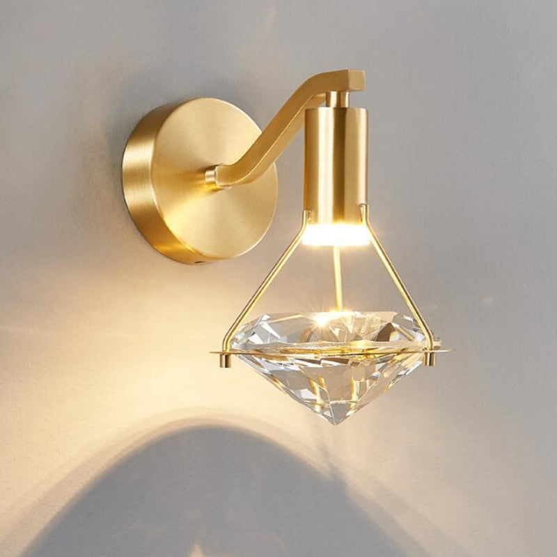 Crystal wall light fixture as part of a luxurious home decor.