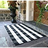 Cozy cotton buffalo plaid rug with a vibrant checkered pattern, great for home décor.