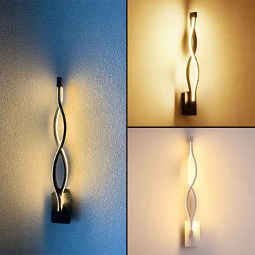 Modern LED Wall Light - Sleek Aluminum Wave Design for Energy-Efficient Home Lighting