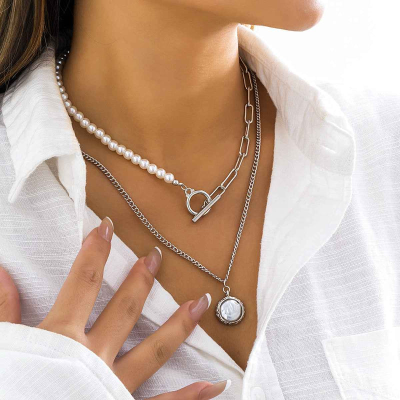 Élodie Pearl Layer Necklace - Elegant Multi-Layered Design for Timeless Style