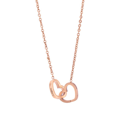 Custom Engraved Double Heart Necklace - Personalized with 2 Names
