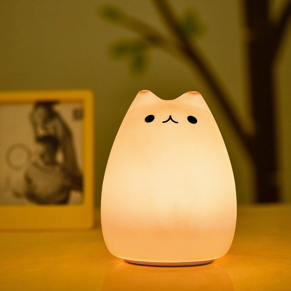 LumiKitty Kattennachtlampje – Tikbediening & 7 kleuren