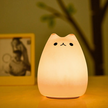 LumiKitty Kattennachtlampje – Tikbediening & 7 kleuren