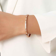 Korean-Style Titanium Bracelet with Numbers Charm