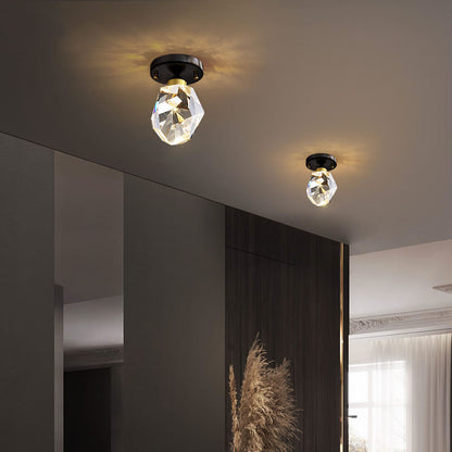 Elegant crystal aisle ceiling light made from glass and metal, ideal for corridors and entryways with luxury modern design.