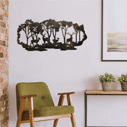 Modern Metal Wall Art – Deer & Forest Silhouette for Stylish Interiors