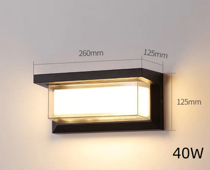 Outdoor security wall lamp with stylish design and durability.