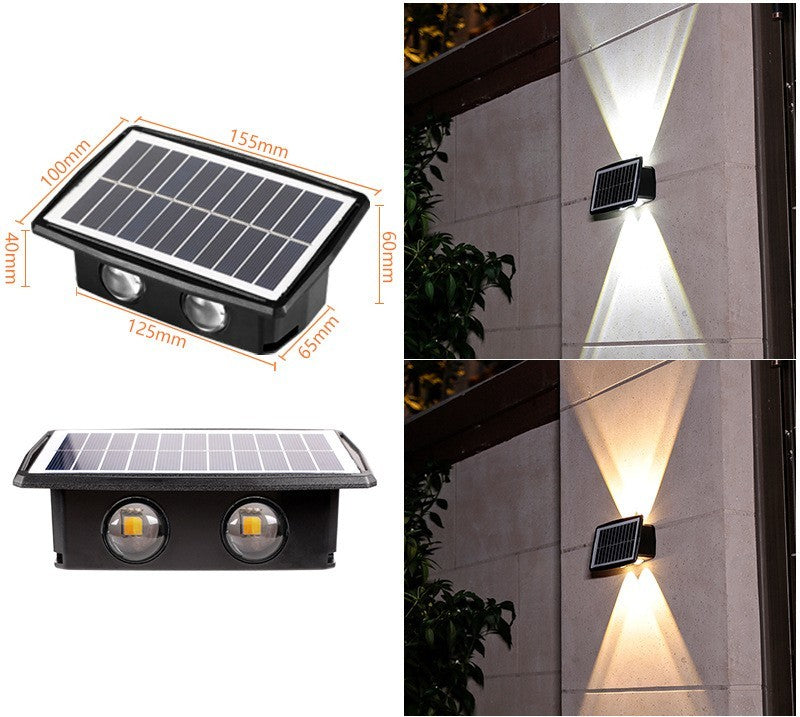 Outdoor garden solar wall lights with color-changing modes and a waterproof design for year-round use.