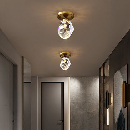 Luxury crystal pendant ceiling light for corridor and entryway decor, featuring a sleek glass and metal design for modern homes.