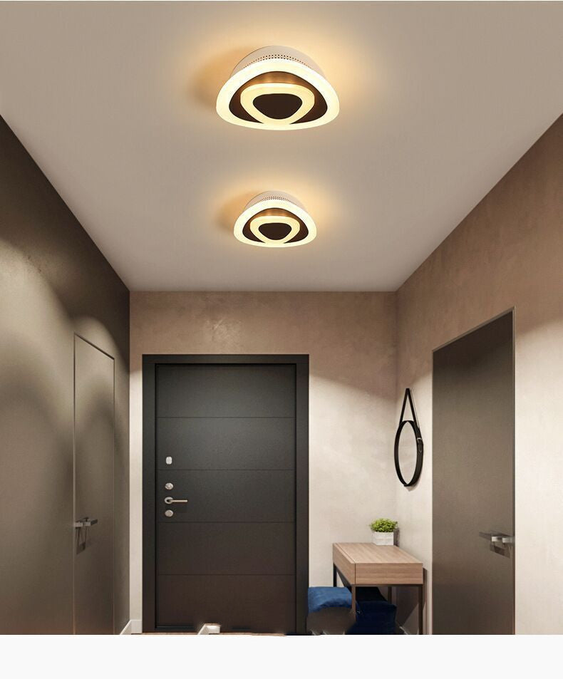 Remote-controlled LED ceiling light with acrylic shade and stepless dimming, perfect for living rooms, hallways, bedrooms, and commercial spaces.