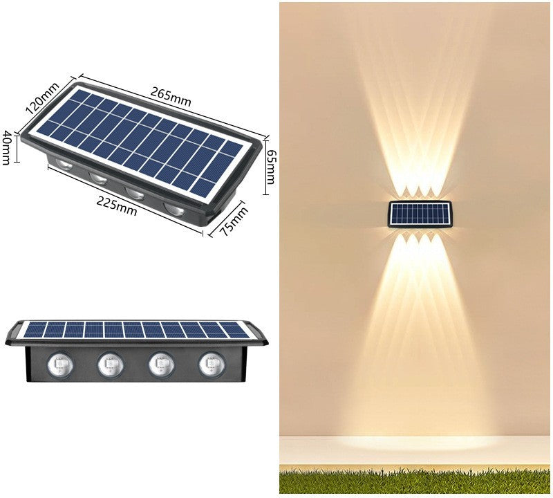 Long-lasting solar outdoor wall lights featuring a 18650 lithium battery for consistent, reliable lighting.