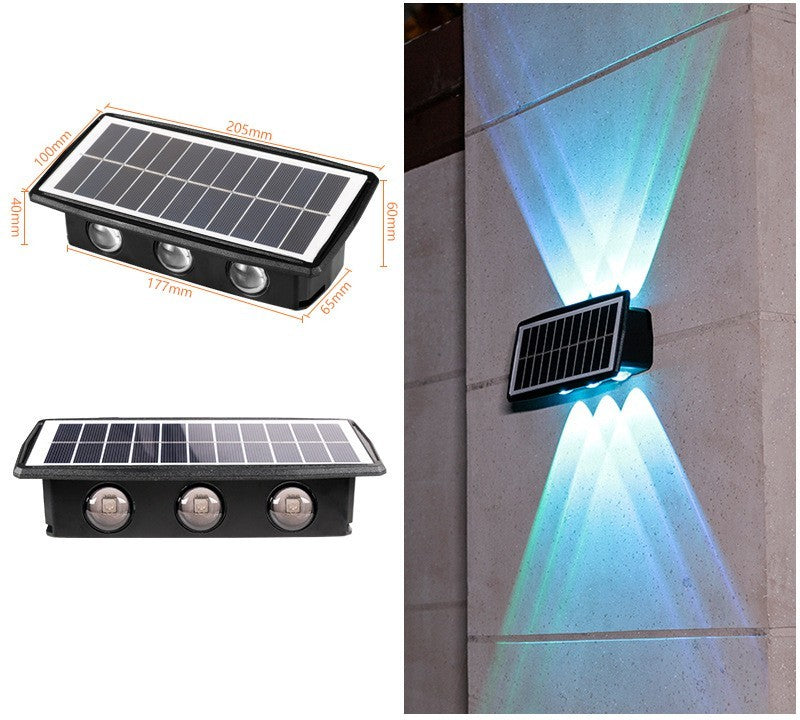 Energy-efficient solar wall lights designed for outdoor use with a powerful solar panel for fast charging.