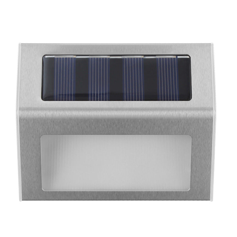 Durable stainless steel solar 6 LED step lamp designed for garden pathways, offering lasting and efficient outdoor lighting.