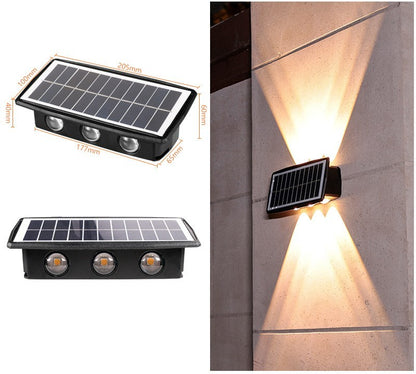 Waterproof solar wall lights, perfect for brightening your backyard or garden while withstanding the elements.