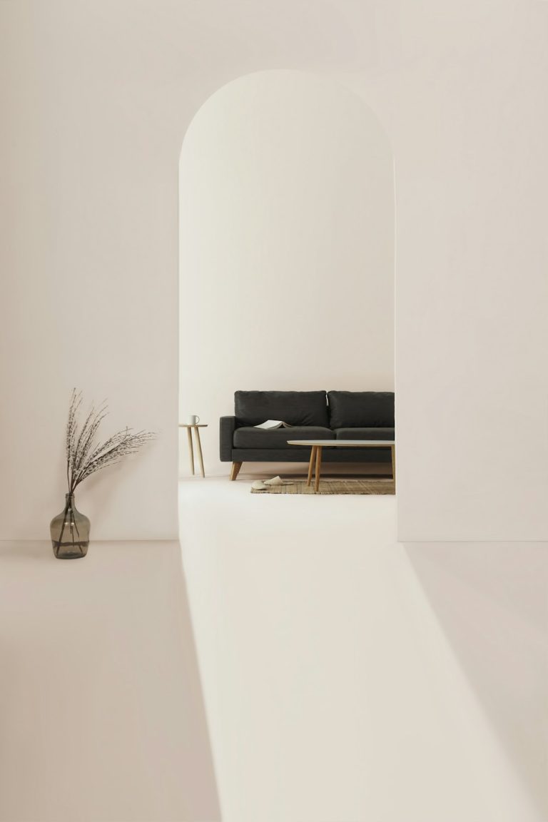 Leather tub chair in a styled living room corner